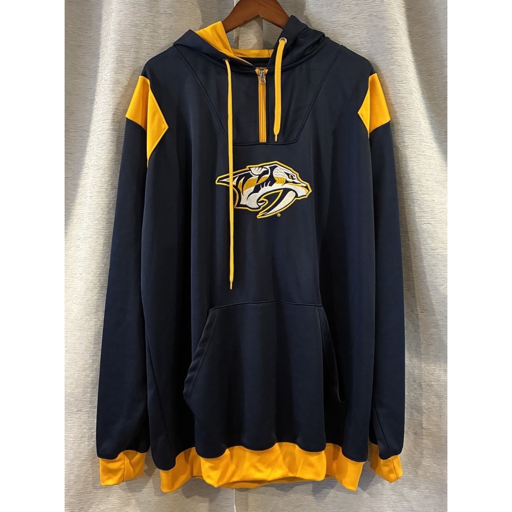 Nashville Predators Hoodie Mens 2XLT Blue NHL Hockey Pullover Lightweight Top